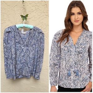 🌌 REBECCA TAYLOR Block Paisley Print Blouse Sz4